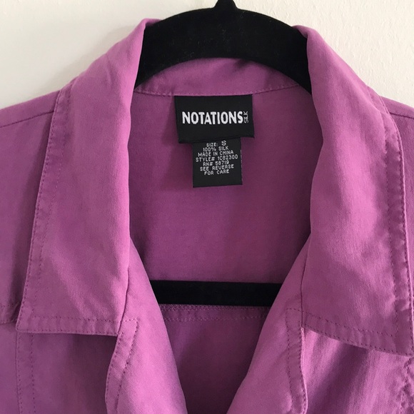 VTG Purple washed silk sleeveless button down top - Picture 4 of 4